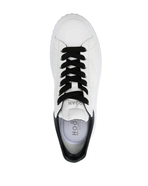 Hogan White H-Stripes Sneakers