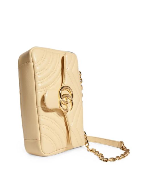 Gucci Natural Small Gg Marmont Matelassé Shoulder Bag