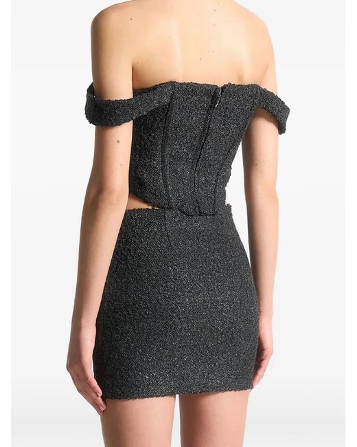 Manière De Voir Black Bonnie Boucle Bardot Corset Top