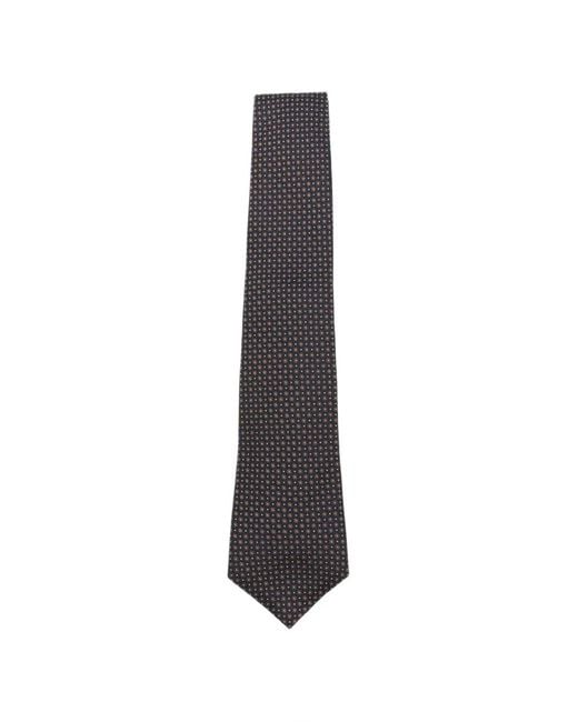 Kiton White Geometric-Pattern Tie for men