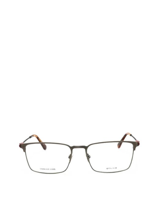 Police Gray Rectangle-Frame Glasses for men