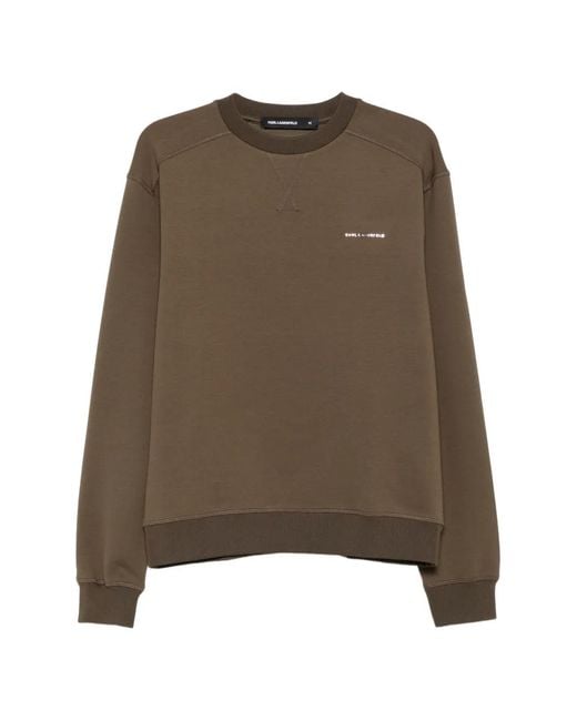 Karl Lagerfeld Brown Logo-Print Crew-Neck Sweatshirt for men
