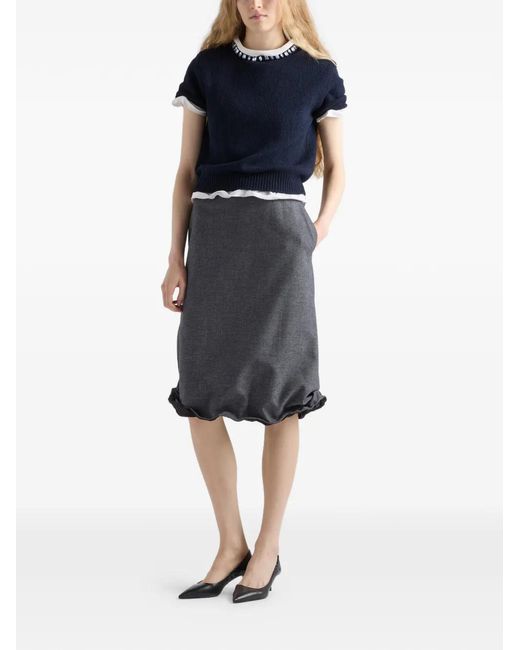 Prada Blue Knit Top