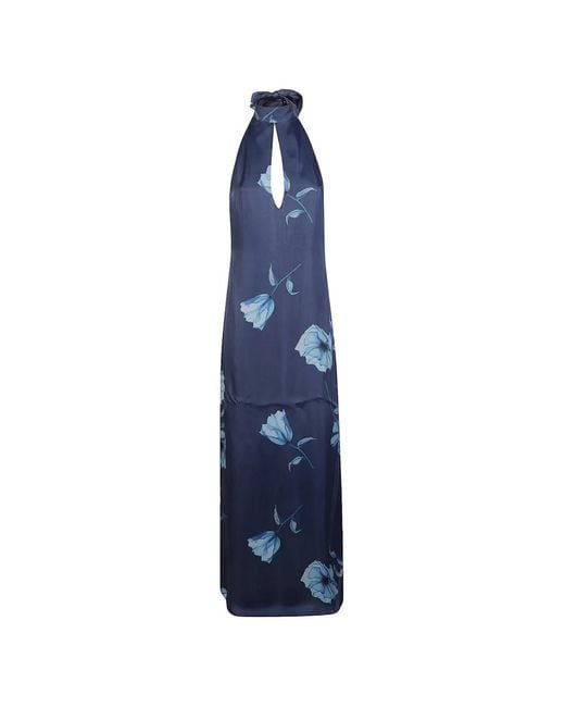 Mar De Margaritas Blue Floral Halterneck Dress