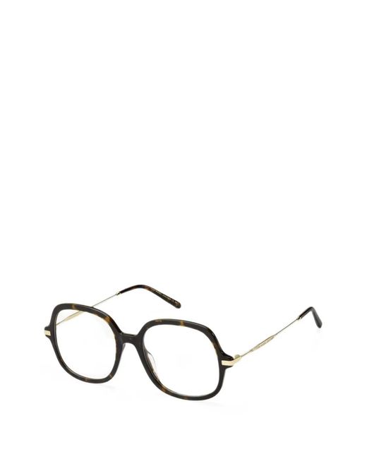Marc Jacobs White Tortoiseshell-Effect Geometric-Frame Glasses