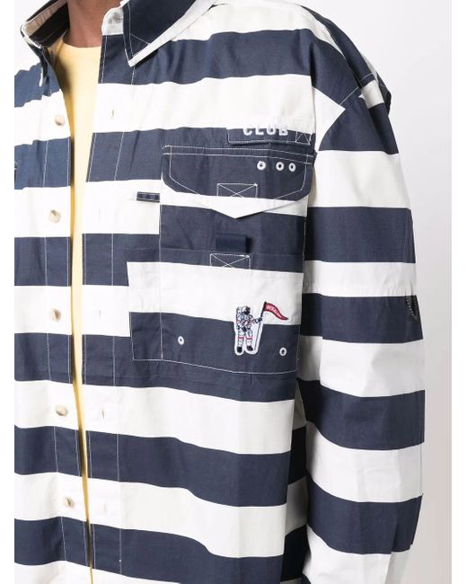 BBCICECREAM Blue Striped Button-up Shirt for men