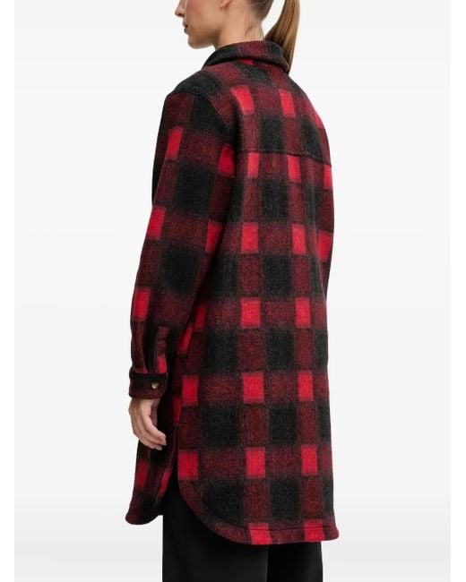 Columbia Red Wildest Venture Check-Pattern Jacket