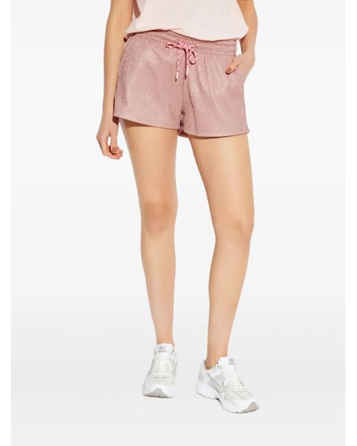 The Upside Pink Drawstring Side-Stripe Shorts