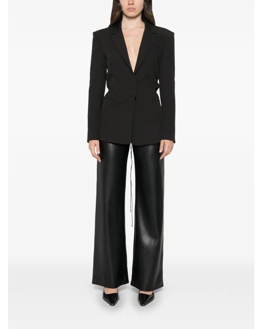Patrizia Pepe Black Lace-Up Structured Blazer