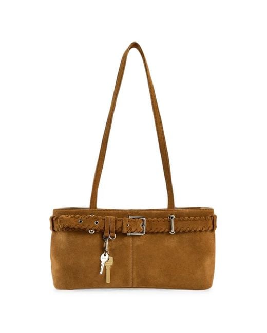 OSOI White Braided Buckled Shoulder Bag