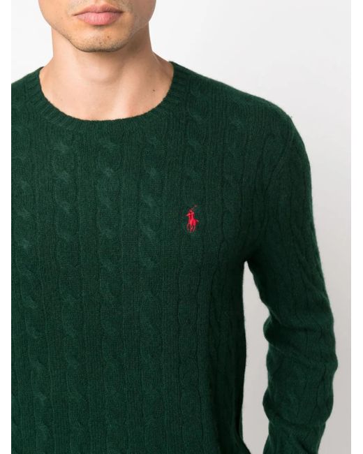 "Pony" Pull en tricot de câble Polo Ralph Lauren pour homme en coloris Green