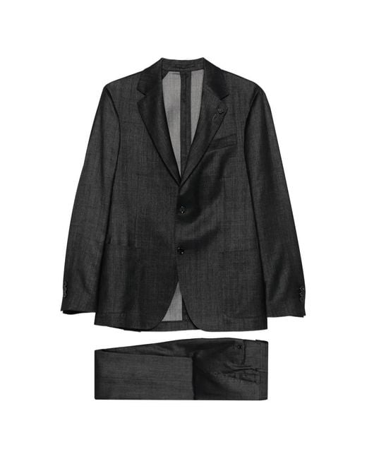 Lardini Black Button Single-Breasted Suit for men