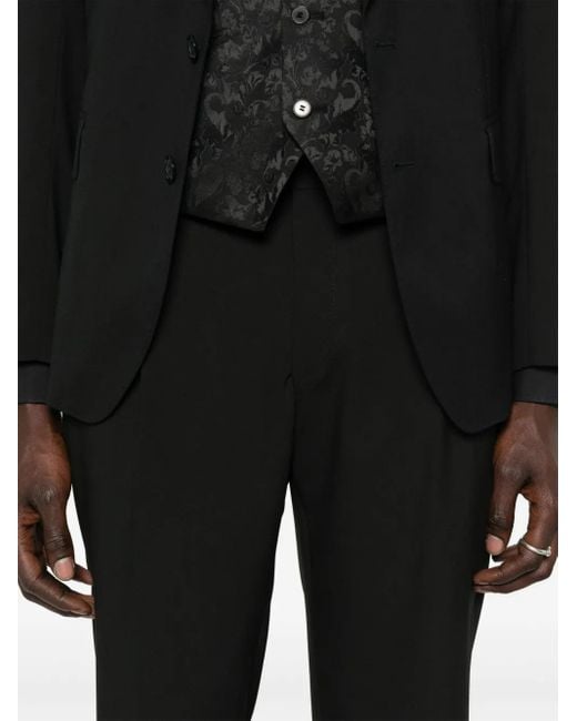 Karl Lagerfeld Black Pleat-Detail Trousers for men