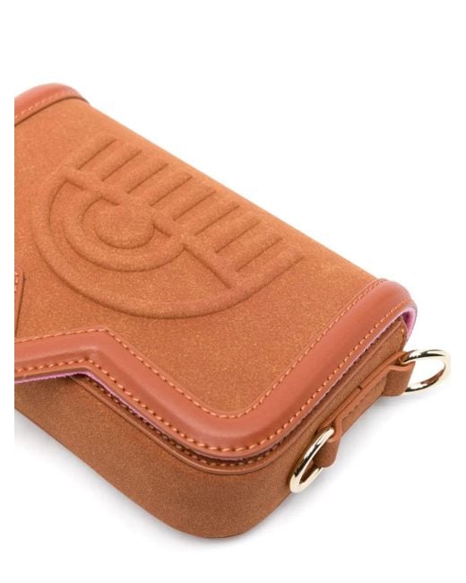 Chiara Ferragni Brown Eyelike-Embossed Crossbody Bag