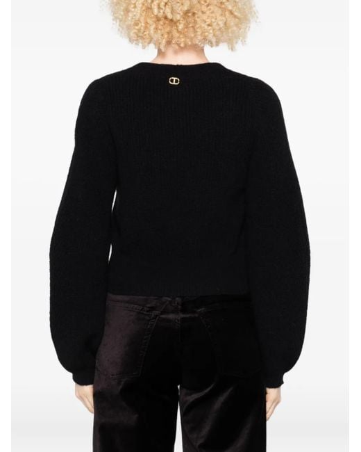 Twinset Trui Met V-Hals En Lange Mouwen in het Black