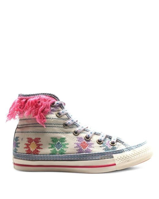 Baskets En Daim À Franges Converse en coloris Pink
