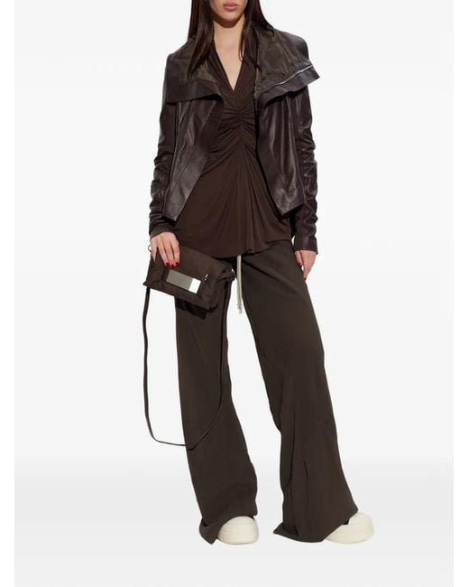 Rick Owens Brown Drawstring Trousers