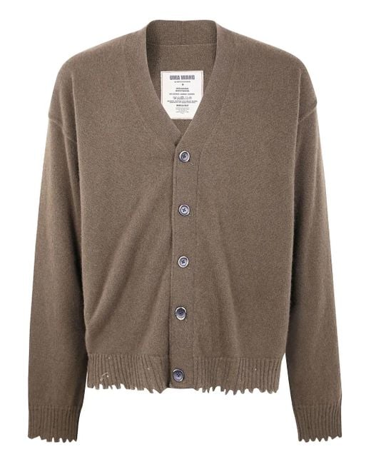 Cárdigan con botones Uma Wang de hombre de color Brown