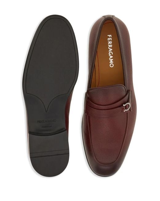 Ferragamo Brown Gancini-Plaque Loafers for men