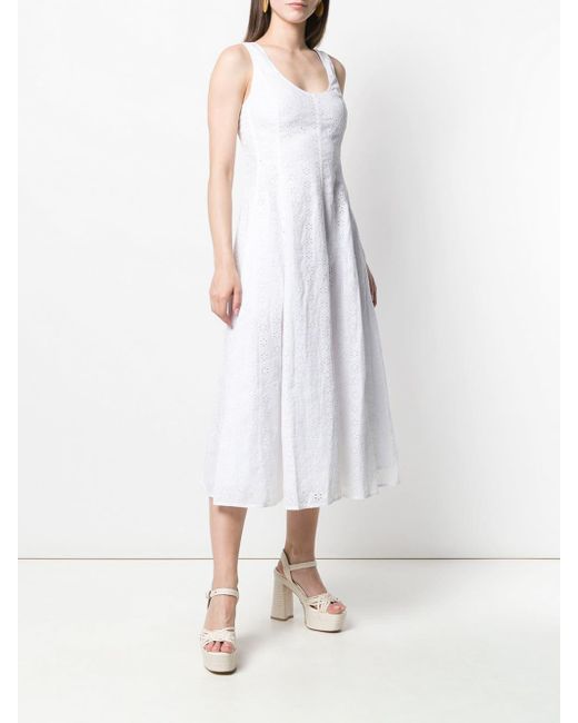 Lyst - Polo Ralph Lauren Sleeveless Midi Dress in White