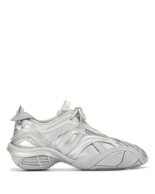 Balenciaga White Metallic Low-Top Sneakers