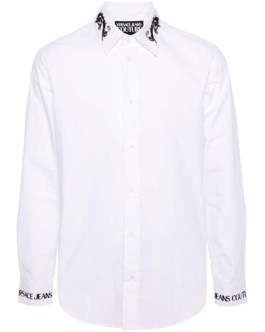 Versace White Watercolour Couture Cotton Shirt for men