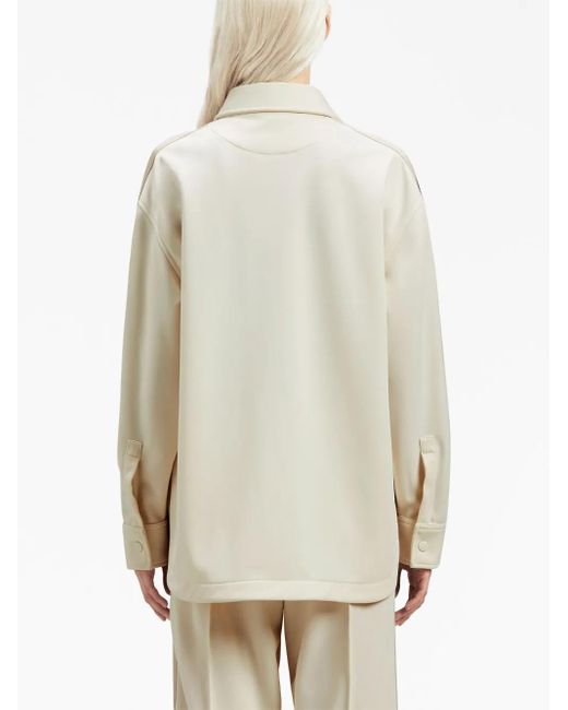 Palm Angels Natural Logo-Embroidered Track Shirt