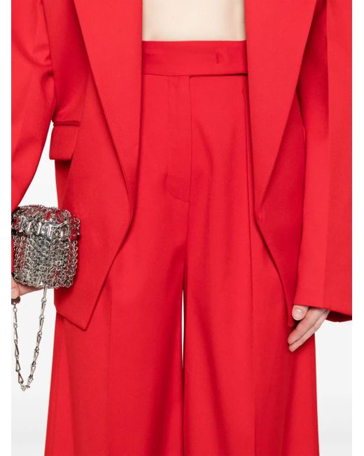 Nissa Red Wide-Leg Trousers