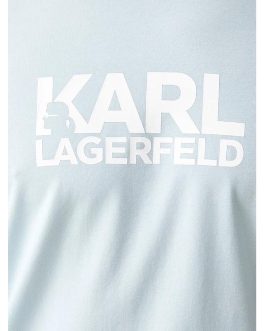 Karl Lagerfeld Blue Logo-Print T-Shirt for men
