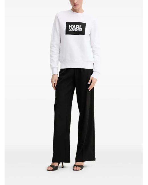 Karl Lagerfeld White Logo-Print Sweatshirt