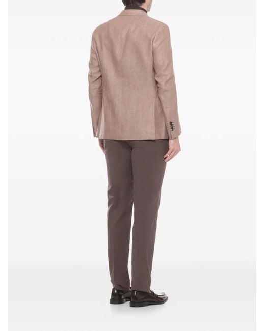 Latorre Pink Herringbone-Pattern Blazer for men