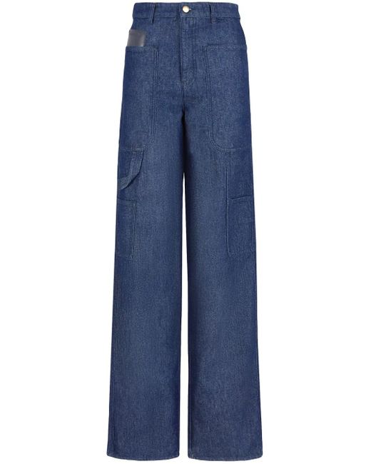 Jean Cargo J3D Taille Mi-Haute Avec Jambe Droite En Denim 310 G/M3 Emporio Armani en coloris Blue