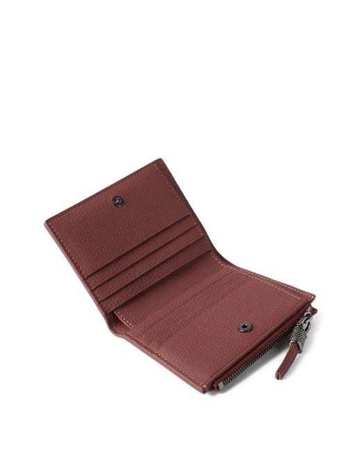 Brunello Cucinelli Purple Logo Leather Wallet