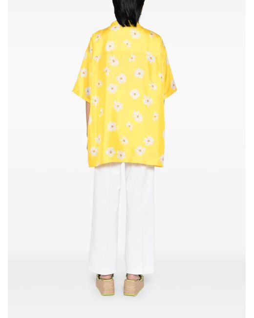 Moschino Yellow Floral-Print Shirt