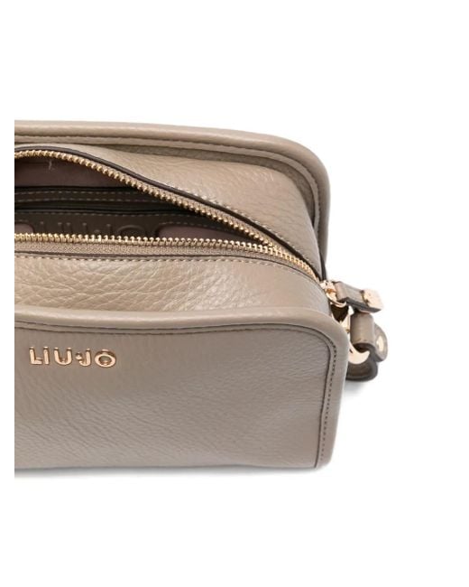 Liu Jo Brown Schultertasche Mit Logo-Schild