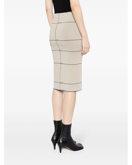 Vetements Natural Intarsia-Knit High-Waisted Skirt