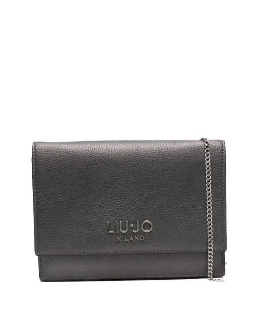 Liu Jo Gray Logo Chain Clutch Bag