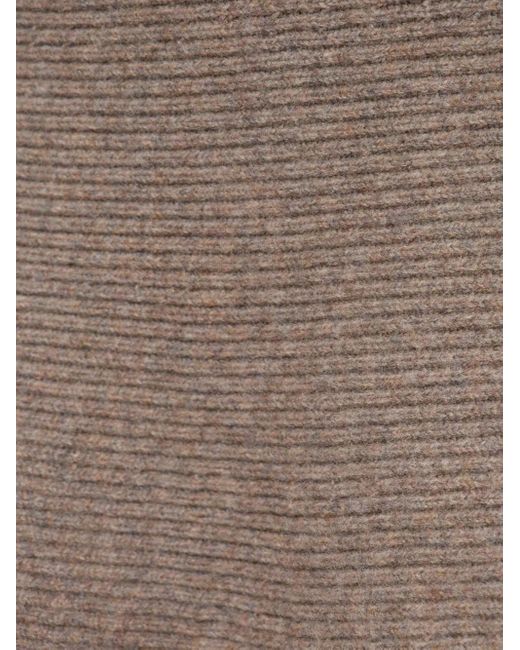 Burberry Brown Ribbed-Knit Flared Skirt