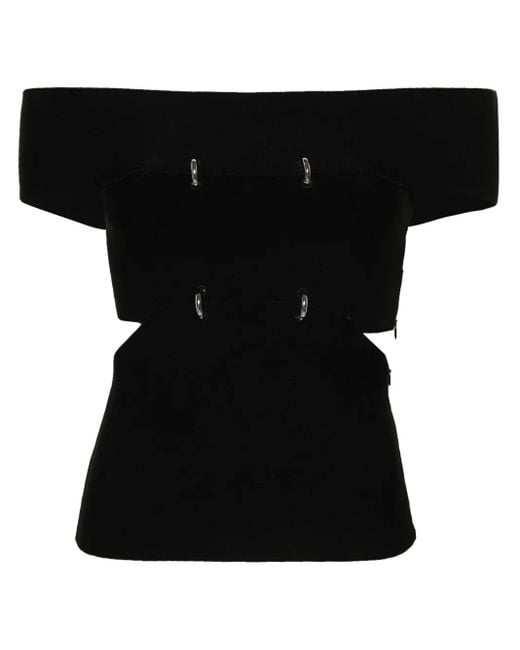 McQueen Off-Shoulder Top in het Black