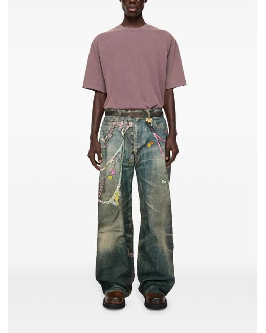 Acne Purple Crew-Neck T-Shirt
