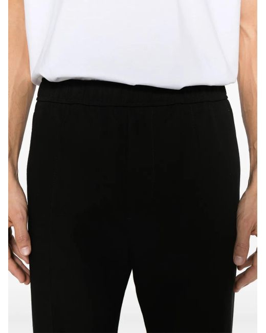 Lanvin Black Mid-Rise Tapered Trousers for men