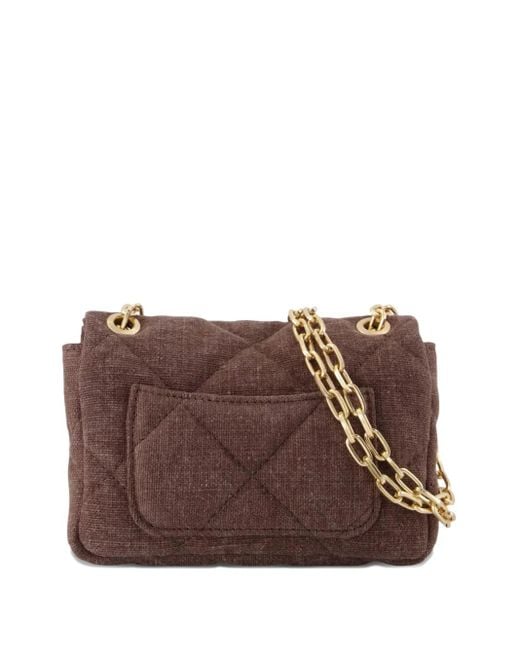 Vanessa Bruno Brown Small Moon Quilted Chain-Strap Shoulder Bag