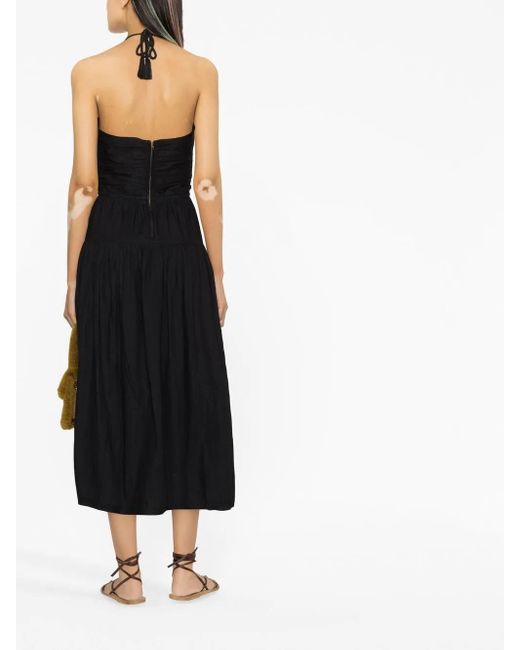 Ulla Johnson Black Ella Halterneck Midi Dress