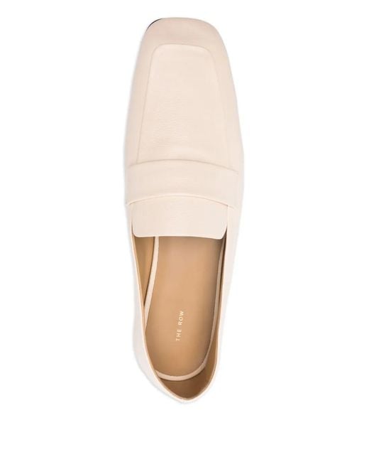 The Row Natural Square-Toe Loafers