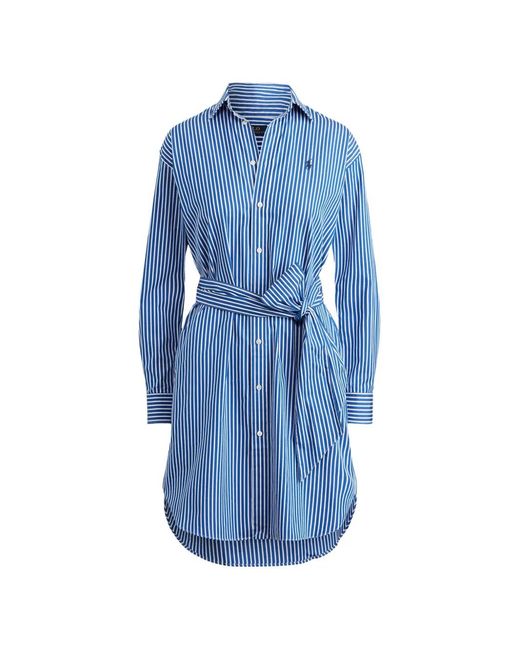 Polo Ralph Lauren Blue Striped Midi Dress