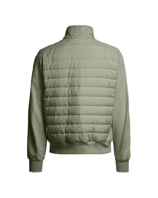Parajumpers Green Quilted-Panel Jacket for men