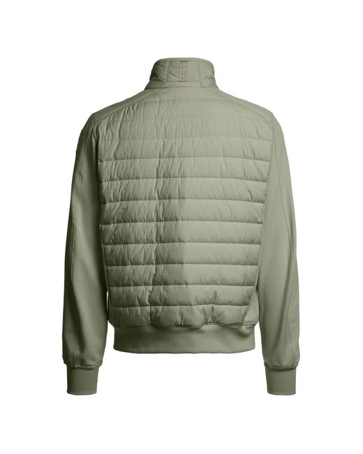 Parajumpers Green Quilted-Panel Jacket for men