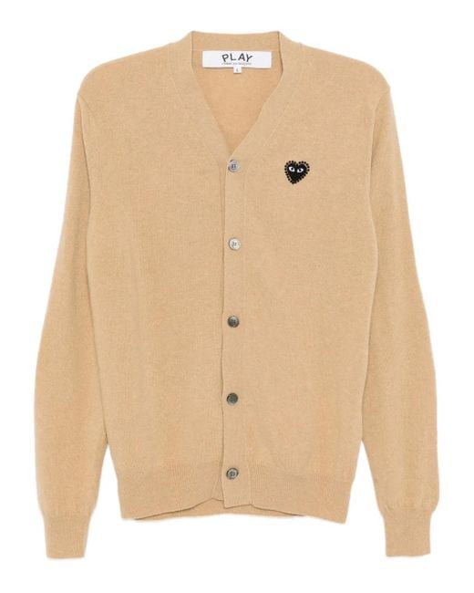 COMME DES GARÇONS PLAY Natural Heart-Appliqué Cardigan