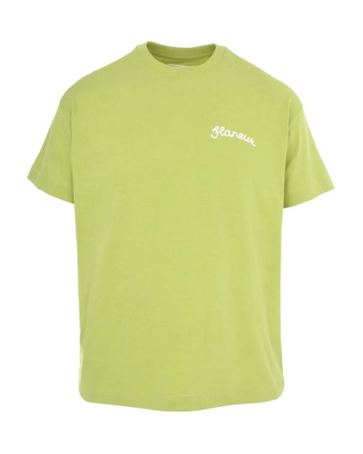 flâneur Besticktes T-Shirt in Green für Herren