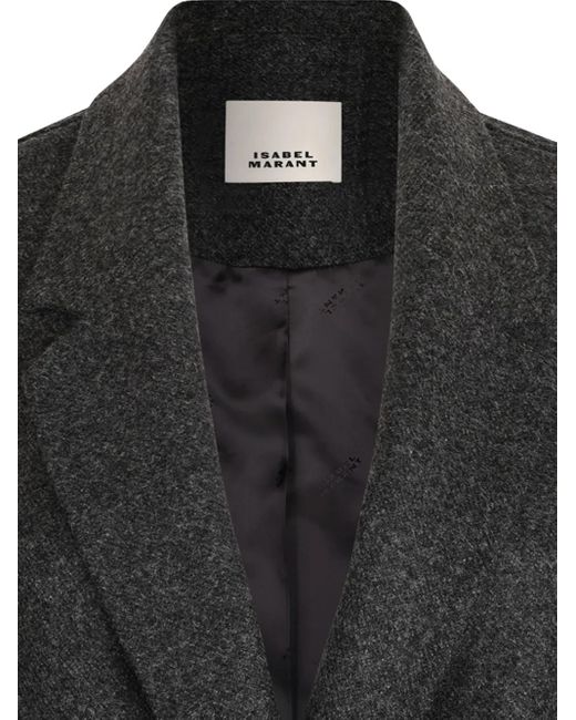 Isabel Marant Gray Double-Breasted Wool Coat